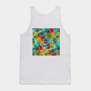 Bright Tropical Floral Print B Tank Top